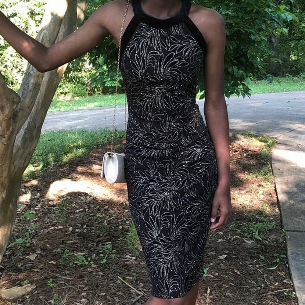 Black & gold dress